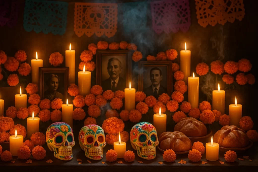 altar-de-muertos-de-dos-niveles-1024x683 Altar de Muertos: Significado y Elementos Esenciales