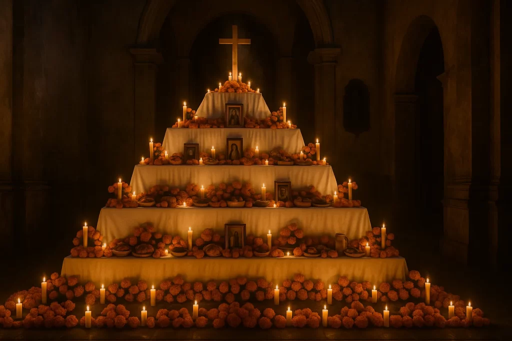 altar-de-muertos-de-siete-niveles-1024x683 Altar de Muertos: Significado y Elementos Esenciales