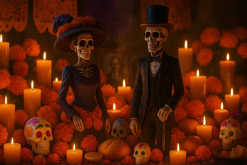 la-catrina-y-el-catrin-en-el-altar-1024x683 La Catrina y el Catrín en el Día de Muertos