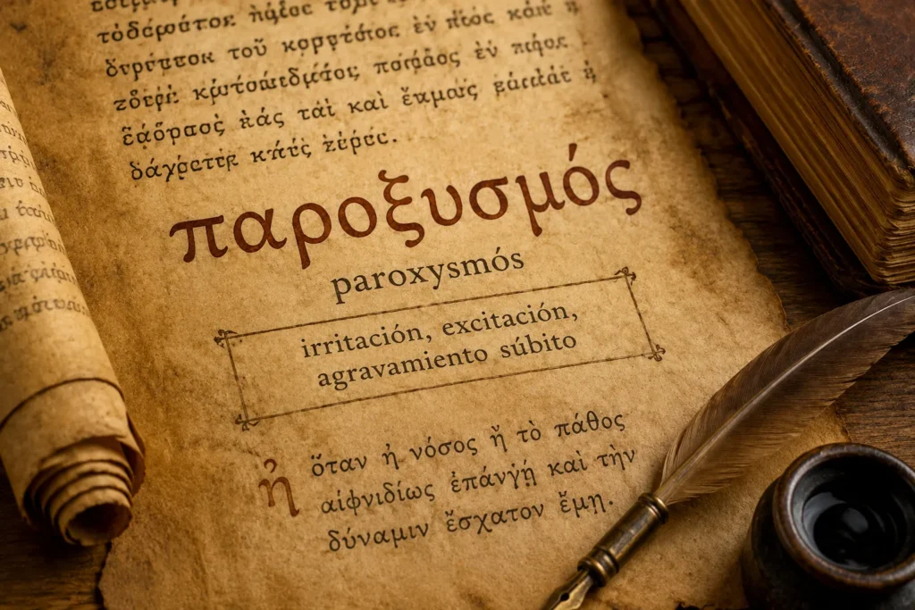 Origen etimológico de la palabra paroxismo
